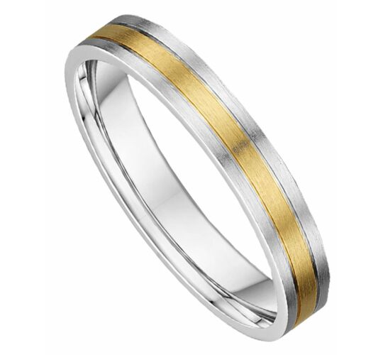 3mm Flat Court Medium Two Tone Plain Wedding Ring | C856A06G  5225 WFAM